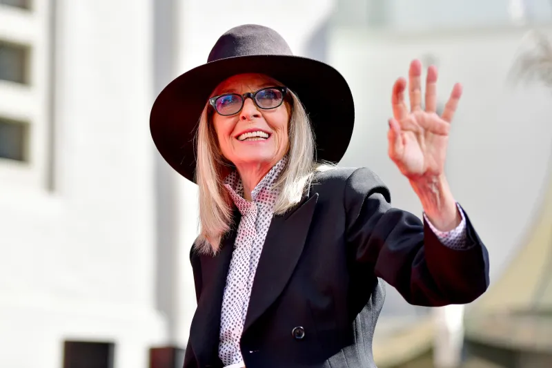Diane Keaton with her iconic hat.